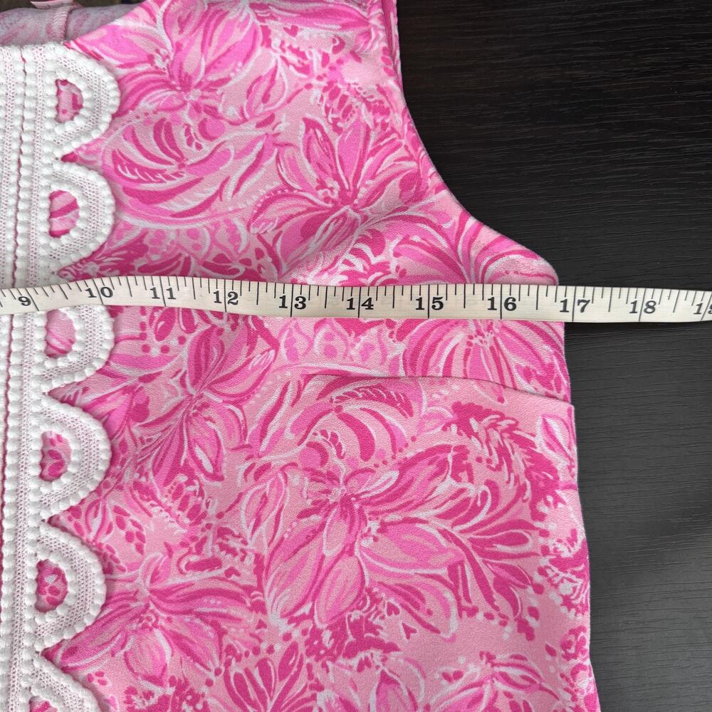 Lilly Pulitzer Fola Set Women 4 Pink Blossom Foxy Llama Top Shorts Floral Resort - Picture 11 of 16